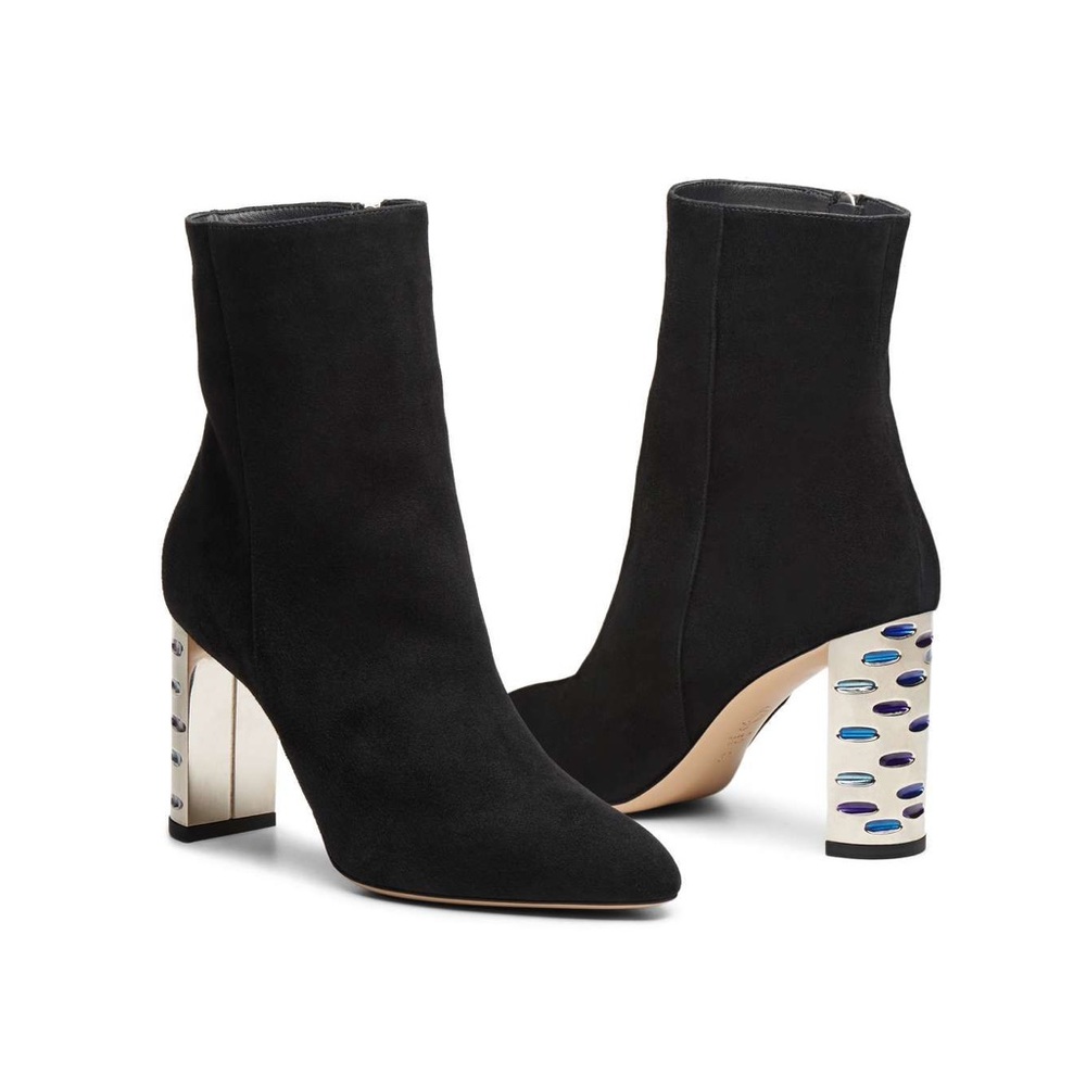 M GEMI ASuede Boots with metallic heels